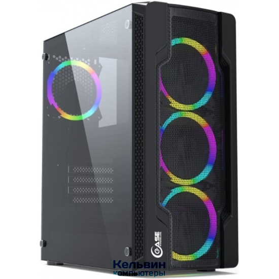 Powercase Mistral X4 Mesh LED, Tempered Glass, 4x 120mm fan, чёрный, ATX (CMIXB-L4)