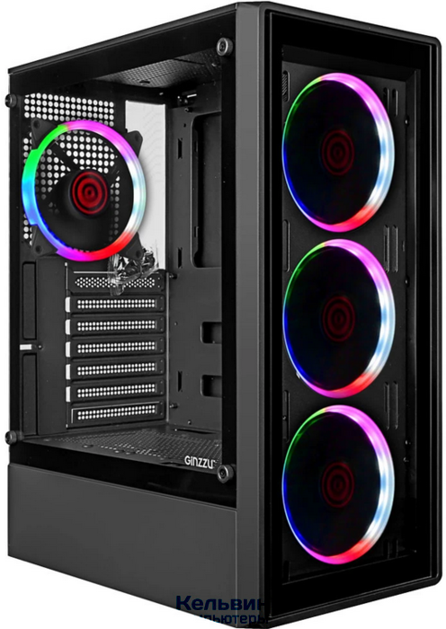 Ginzzu CL325 Black ATX FAN 4*RR4 FRGB передняя панель Стекло