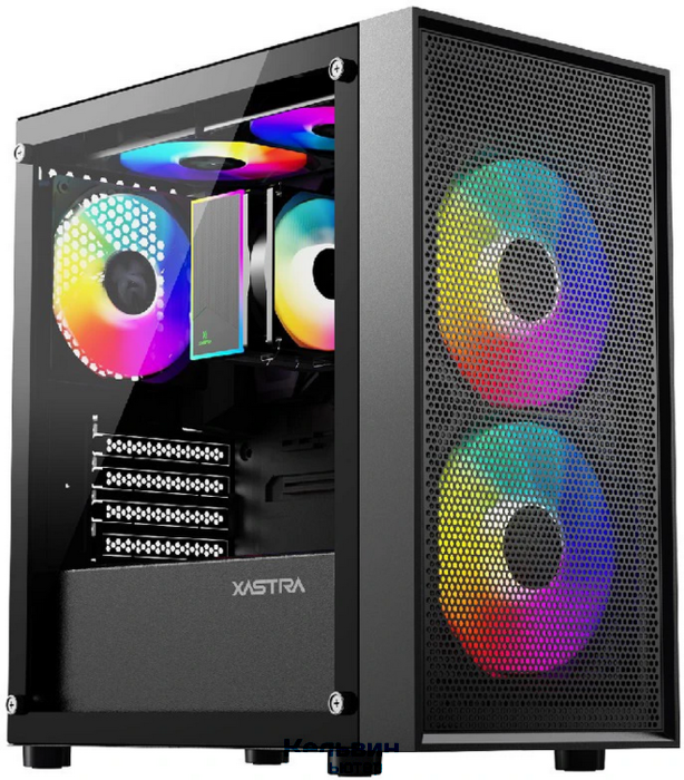 XASTRA A305M 3FRGB Black mATX/Mesh/ tempered glass / 2x140mm + 1x120mm FRGB fans/ A305M-2FC14F-1FC12F