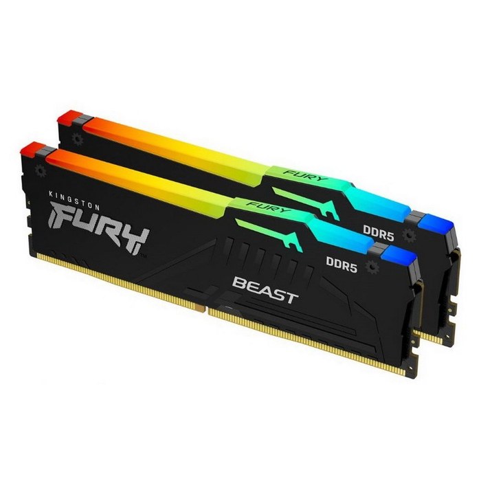 DIMM DDR5 2x8Gb Kingston KF560C36BBEAK2-16 Fury Beast RGB RTL Gaming 6000Mhz CL36 1.35В single rank с радиатором