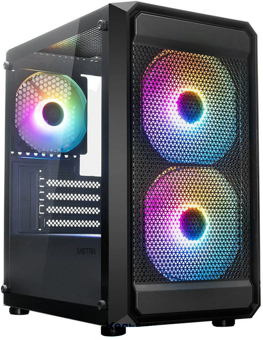 XASTRA A303M 3FRGB Black mATX/Mesh/ tempered glass / 2x140mm + 1x120mm FRGB fans/ A303M-2FC14F-1FC12F