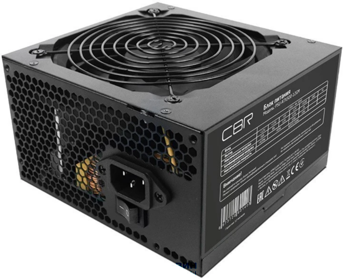CBR PSU-ATX500-12GM, 500Вт, 80 PLUS Bronze, 120мм, черный