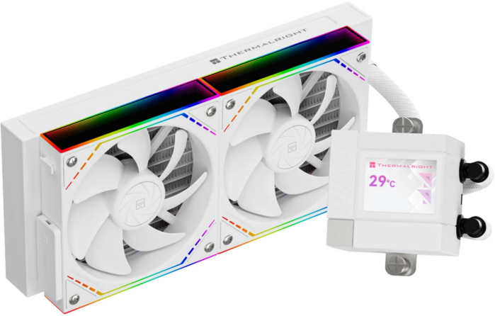 Thermalright Core Matrix 240 Vision White ARGB(240mm, LED, Fans: 2x120mm, 68.9CFM, 28.2dBA, 2000RPM/ Pump height 64.4mm, Rad thickness 27mm/ S: 1700, 1200, 1851, 115X, AM5, AM4) (C-MATRIX-VISION-WH-240-ARGB)