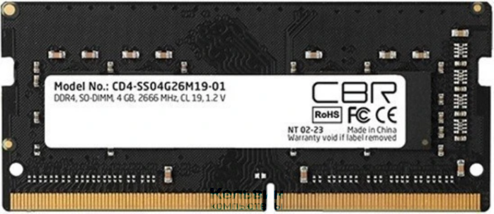 SO-DIMM DDR4 4Gb CBR PC4-21300, 2666MHz, CL19, 1.2V (CD4-SS04G26M19-01)