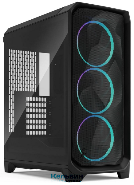 Fractal Design Meshify 3 Black RGB TG Light Tint, Midi-Tower, 3x140mm ARGB, 2xUSB-A 3.2 + 1xUSB 3.2 Type-C E-ATX, ATX, mATX, mITX (FD-C-MES3A-06)