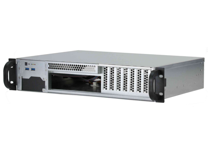 Procase RU230-B-0 2U front/rear-access rack server case, черный, без блока питания, глубина 300мм, MB 12"x9.6"