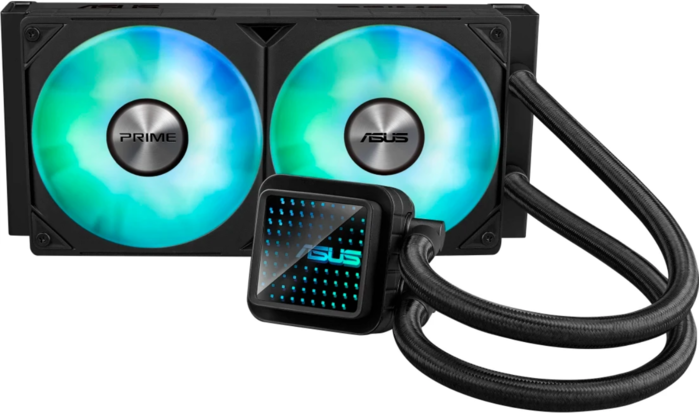 ASUS PRIME LC 240 ARGB BlackSocket 115x/1200, 1700, 1851, AM4, AM5, 2x120 мм, 600-2200 об/мин, (90RC0111-B0EAY0)