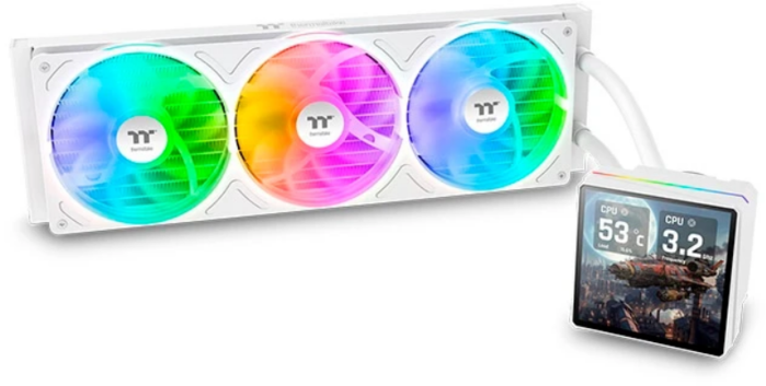 Thermaltake TH360 V3 Ultra Snow ARGB Soc-AM5/AM4/1200/1700/1851 белый 4-pin 37.8dB Al LCD 365W Ret (CL-W476-PL12SW-A)