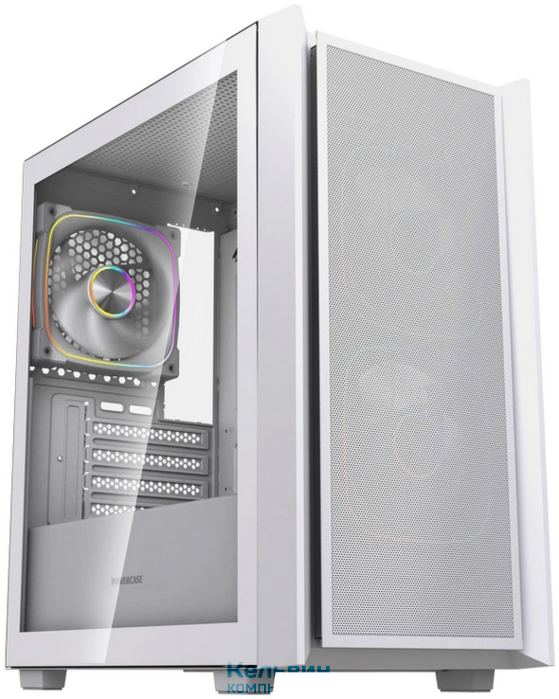 Powercase Mistral SM03 ARGB, Tempered Glass, 3x120mm ARGB PWM fans, белый, mATX (CMMSM03W-A3)