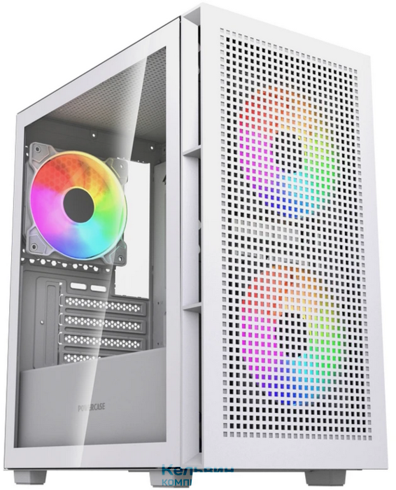Powercase Mistral SM05 ARGB, Tempered Glass, 3x120mm ARGB PWM fans, белый, mATX (CMMSM05W-A3)