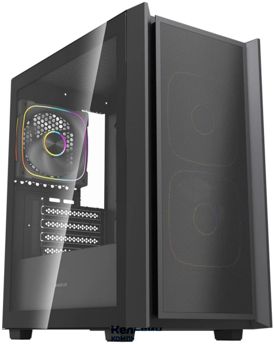Powercase Mistral SM03 ARGB, Tempered Glass, 3x120mm ARGB PWM fans, чёрный, mATX (CMMSM03B-A3)