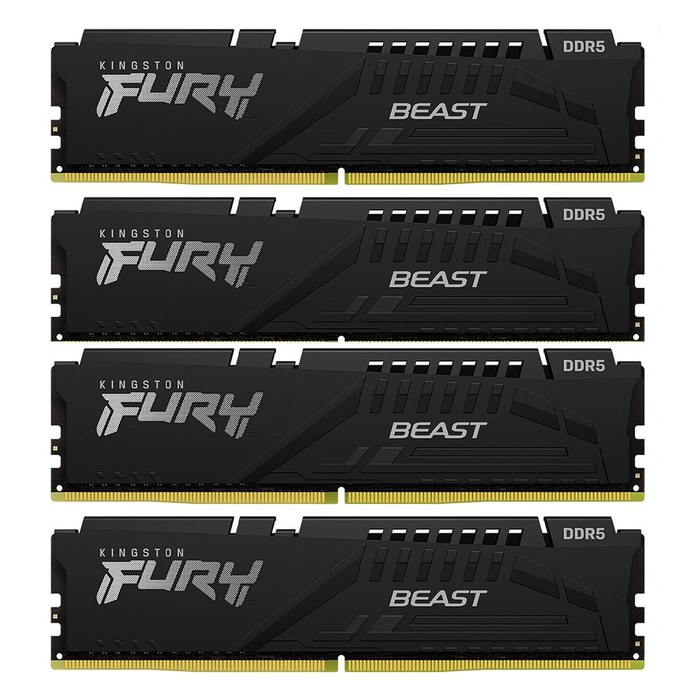 DIMM DDR5 4x32Gb Kingston 5600Mhz CL40 (Kit of 4) FURY Beast Black XMP (KF556C40BBK4-128)