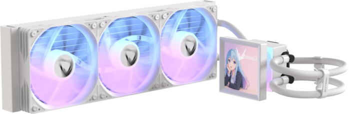 Formula V Line Ice Jet Vision 360 ARGB Soc-AM5/AM4/1200/2066/1700/1851 белый 4-pin 1-27dB Al+Cu LCD 315W 2020gr Ret (ICE JET VISION 360 WH)