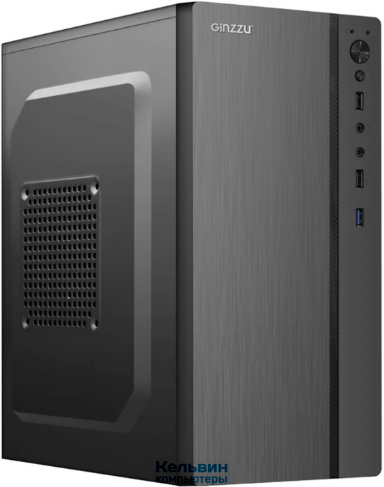 Ginzzu B200 Black mATX, без БП, 2xUSB 2.0, USB 3.0