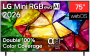 75" 75MRGB86B6A 4K UHD (3840x2160), RGB, 120 Гц, HDR10, поддержка DVB-T2, Wi-Fi, Bluetooth, 3xHDMI, RJ-45, USB, Smart TV webOS (75MRGB86B6A.ARUG)
