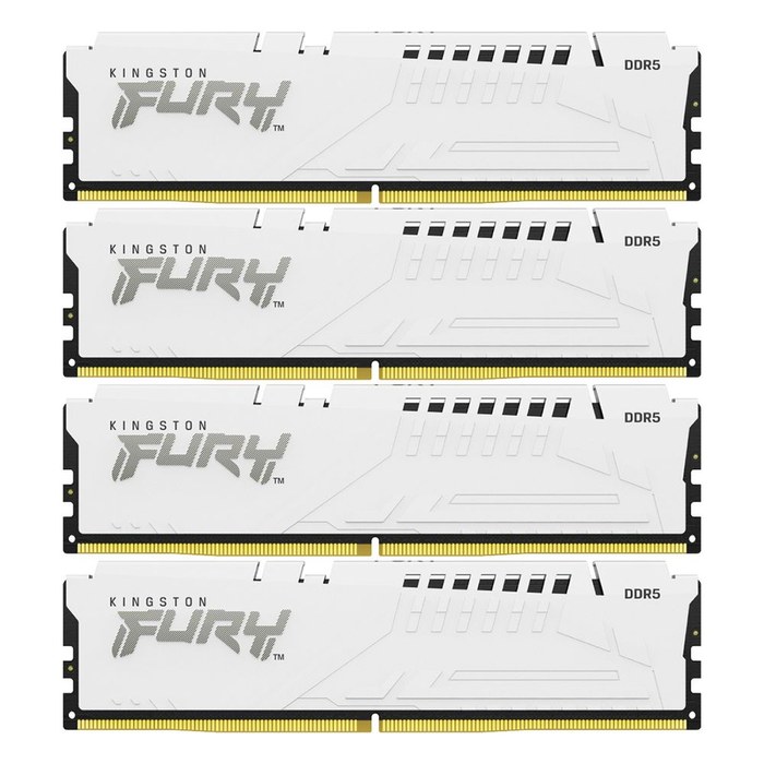 DIMM DDR5 4x32Gb Kingston 128GB 5200Mhz CL40 FURY Beast White XMP (KF552C40BWK4-128)