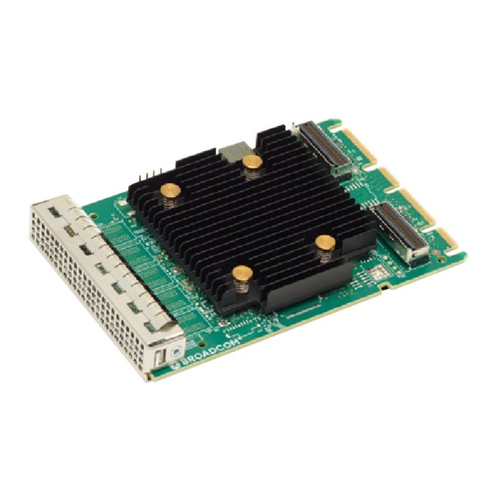 HBA-адаптер LSI Broadcom SAS 9502-16i SGL () OCP 3.0, PCIe v4 x8, Tri-Mode SAS/SATA/NVMe 12G HBA, 16port(2*int SFF8654), 3816 IOC, SGL {5} (007493) (05-50137-02)