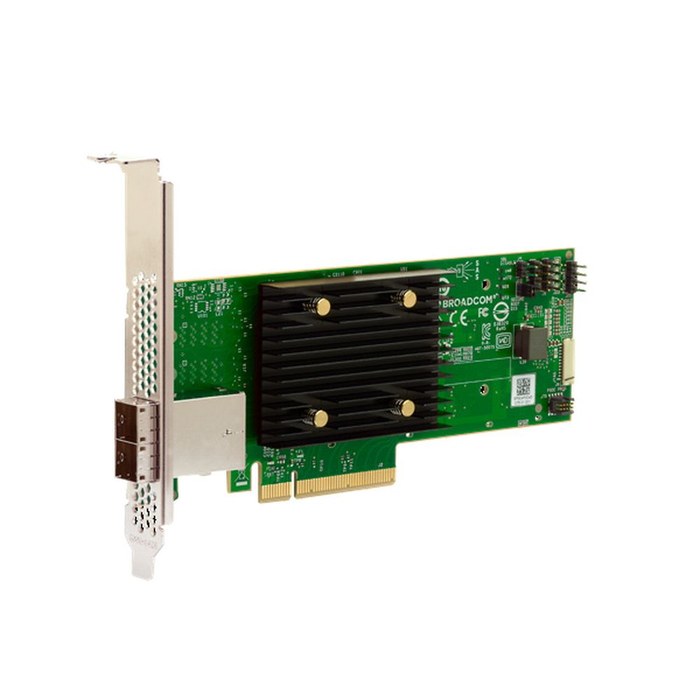 Контроллер LSI Broadcom Controller 9500-8e SGL (05-50075-01) PCIe Gen4 x8 LP, Tri-Mode SAS/SATA/NVMe 12G HBA, 8port(2*ext SFF8644), 3808 IOC, 1 year