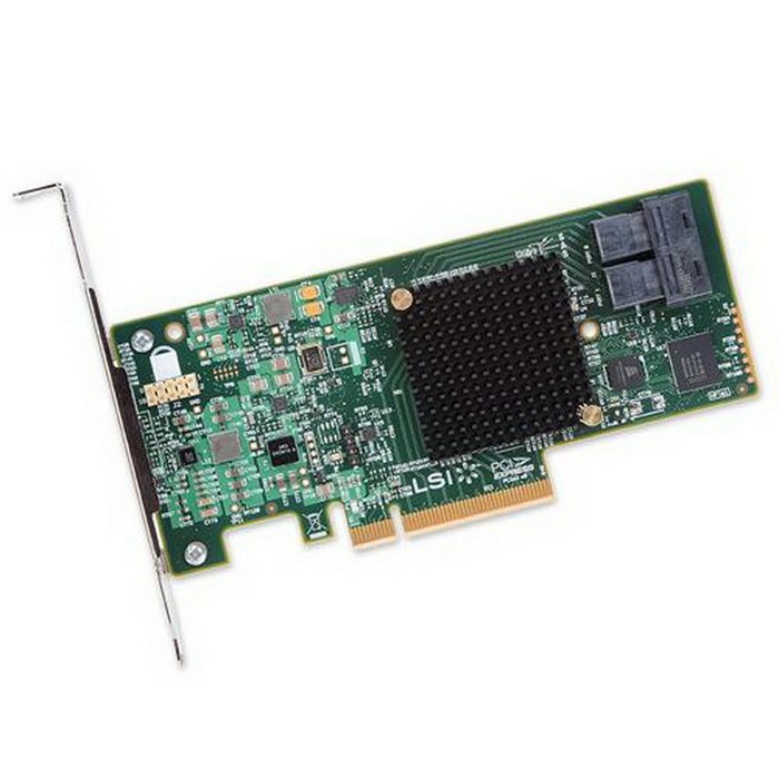 HBA-адаптер LSI Broadcom 9300-8I SGL (LSI00344 / H5-25573-00 / H5-25573-00G) PCIe 3.0 x8 LP, SAS/SATA 12G HBA, 8port(2*int SFF8643), 3008 IOC