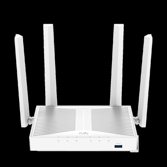 CUDY WR1300S AC1200 Gigabit Wi-Fi Mesh Router with USB, Chipset MediaTek, 5 × 10/100/1000Mbps RJ45 Ports, 4 x 5dBi fixed antennas, 1 USB 3.0, WiFi router/AP/ Repeater/WISP Mode, 802.11ac/a/b/g/n, 867Mbps at 5GHz + 300Mbps at 2.4GHz
