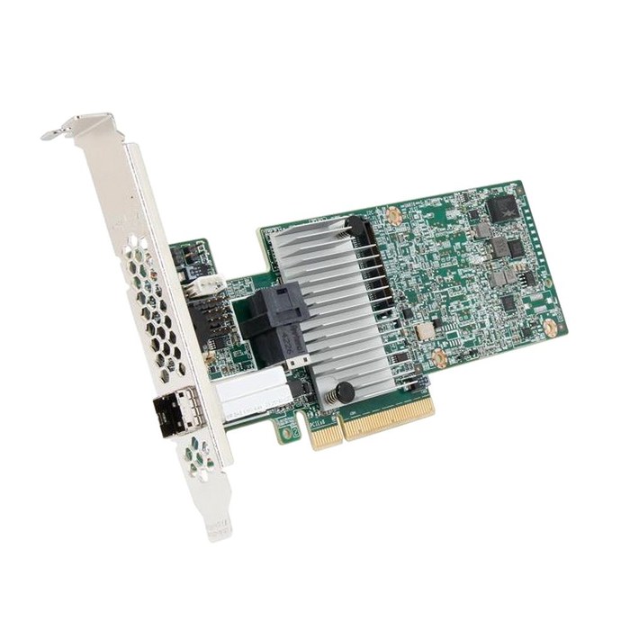 Broadcom LSI MegaRAID SAS 9380-4I4E SGL (LSI00439 / 05-25190-02) PCIe 3.0 x8 LP, SAS/SATA 12G, RAID 0,1,5,6,10,50,60, 8port(1*int SFF8643 + 1*ext SFF8644), Cache 1GB, 3108ROC