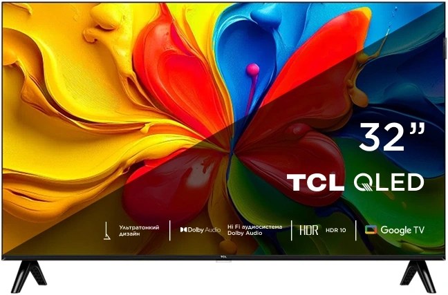 QLED TCL 32" 32S4K-RU черный HD 60Hz DVB-T DVB-T2 DVB-C DVB-S DVB-S2 USB WiFi Smart TV (RUS)