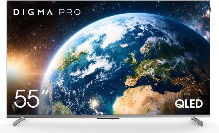 QLED Digma Pro 55" QLED 55D Google TV Frameless черный графит/черный 4K Ultra HD 144Hz MEMC DVB-T DVB-T2 DVB-C DVB-S DVB-S2 USB WiFi Smart TV
