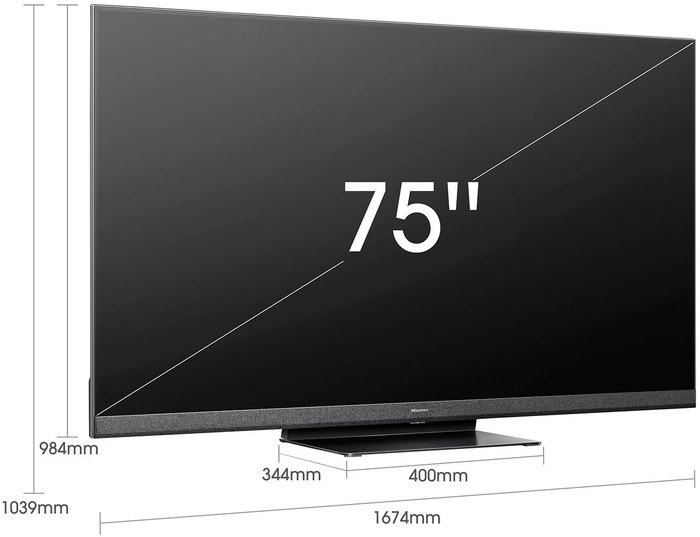 QLED Hisense 75" 75U8HQ черный 4K Ultra HD 120Hz DVB-T DVB-T2 DVB-C DVB-S DVB-S2 USB WiFi Smart TV