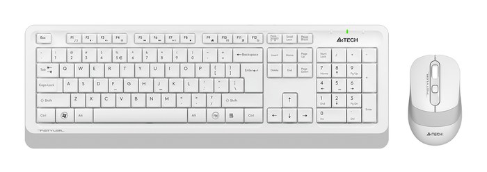 + мышь A4Tech Fstyler FG1010S клав:белый/серый мышь:белый/серый USB беспроводная Multimedia (FG1010S WHITE)