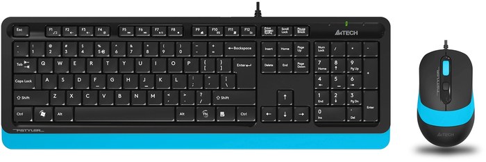 + мышь A4Tech Fstyler F1010 клав:черный/синий мышь:черный/синий USB Multimedia (F1010 BLUE)