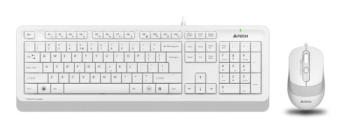 + мышь A4Tech Fstyler F1010 клав:белый/серый мышь:белый/серый USB Multimedia (F1010 WHITE)