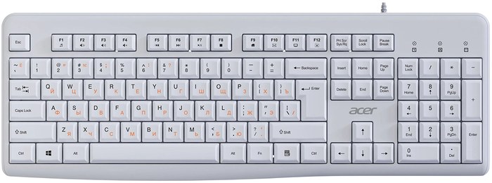 Acer OKW500 белый USB Multimedia (ZL.KBDEE.01S) кабель 1.8м