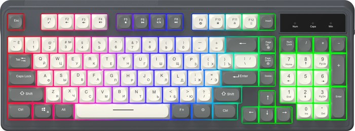Оклик 731G серый/белый USB Multimedia for gamer LED кабель 1.5м