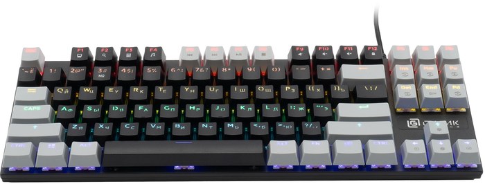 Оклик K600X механическая черный/серый USB Multimedia for gamer LED кабель 1.8м