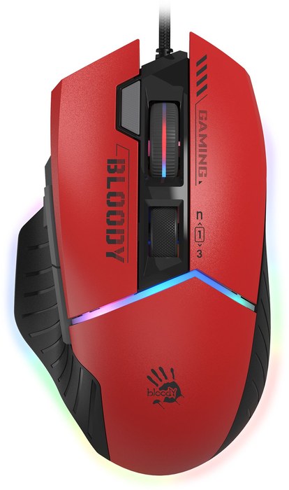 A4Tech Bloody W95 Max Sports красный/черный оптическая 12000dpi USB 10but (W95 MAX SPORTS RED)