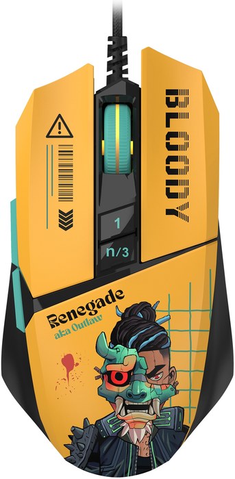 A4Tech Bloody W63 Max Renegade черный/рисунок оптическая 12000dpi USB (W63 MAX)