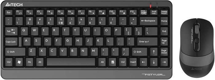 + мышь A4Tech Fstyler FG1110 клав:черный/серый мышь:черный/серый USB беспроводная Multimedia (FG1110 GREY)