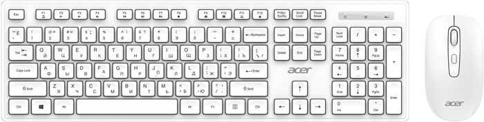 + мышь Acer OCC503 клав:белый мышь:белый USB беспроводная slim Multimedia (ZL.ACC11.00L)