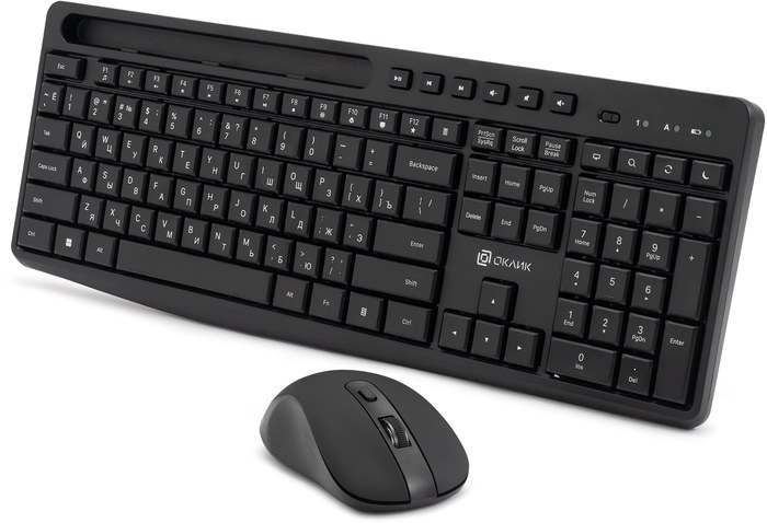 + мышь Оклик S275W клав:черный мышь:черный USB беспроводная slim Multimedia (1993113)