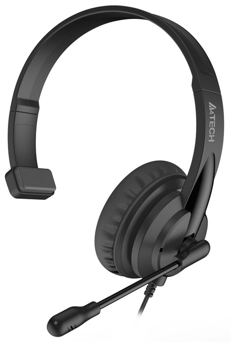 с микрофоном A4Tech HU-11 черный 2м накладные USB оголовье (HU-11/USB/BLACK)