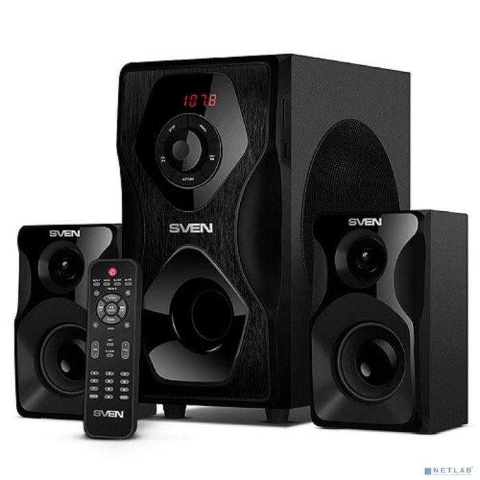 SVEN AC MS-2055, черный (55Вт, FM-тюнер, USB/SD, дисплей, ПДУ, Bluetooth)