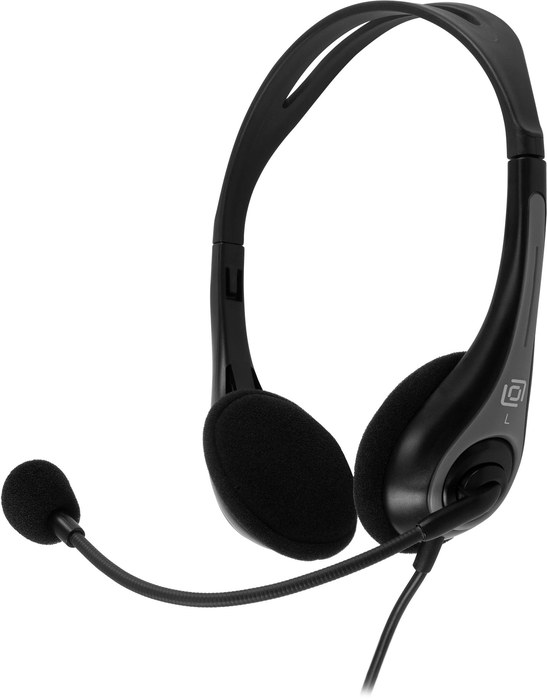 Наушники с микрофоном Оклик HS-M300 черный/серый накладные оголовье (1876323)